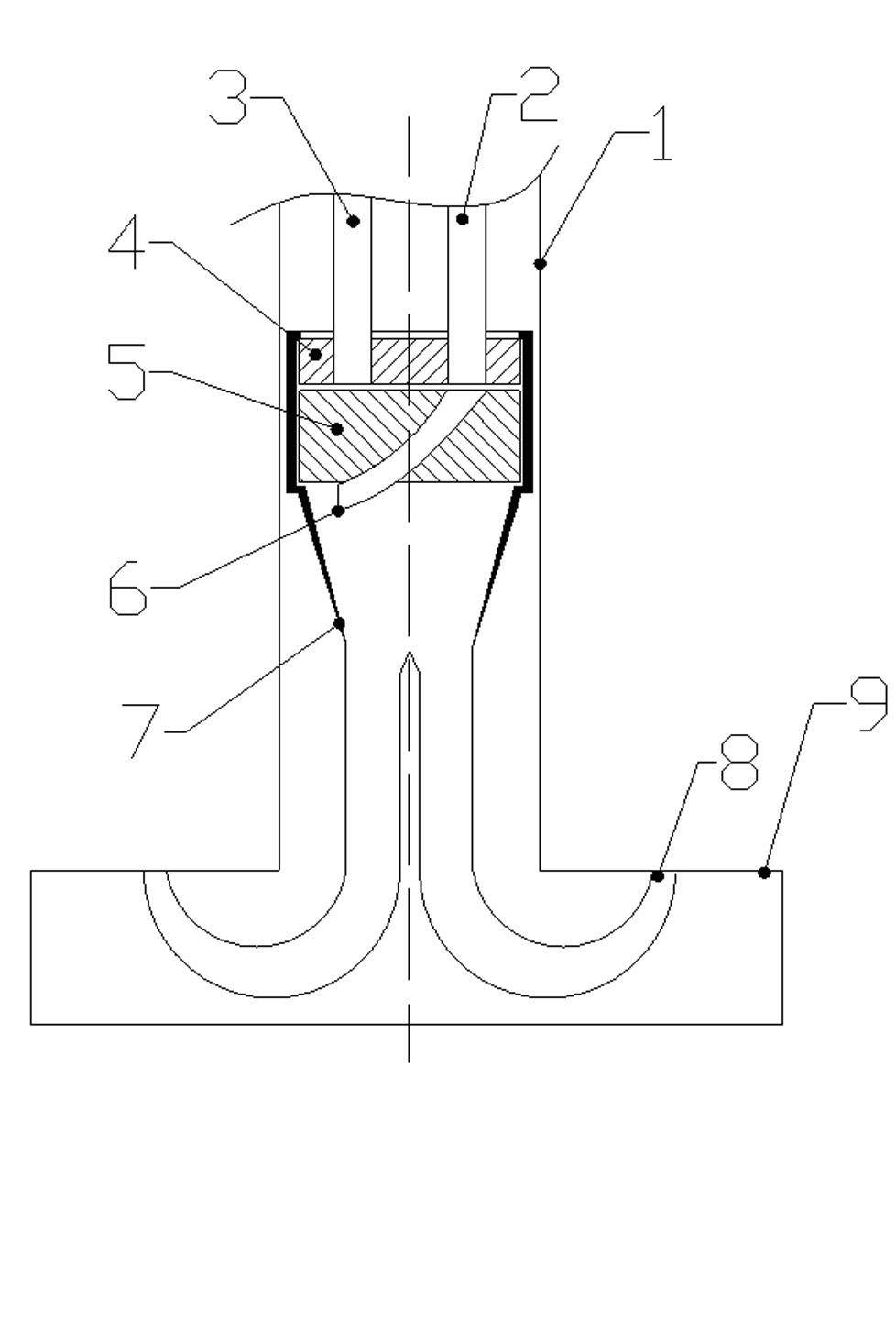 Gas-liquid two-phase flow jetting pile shoe
