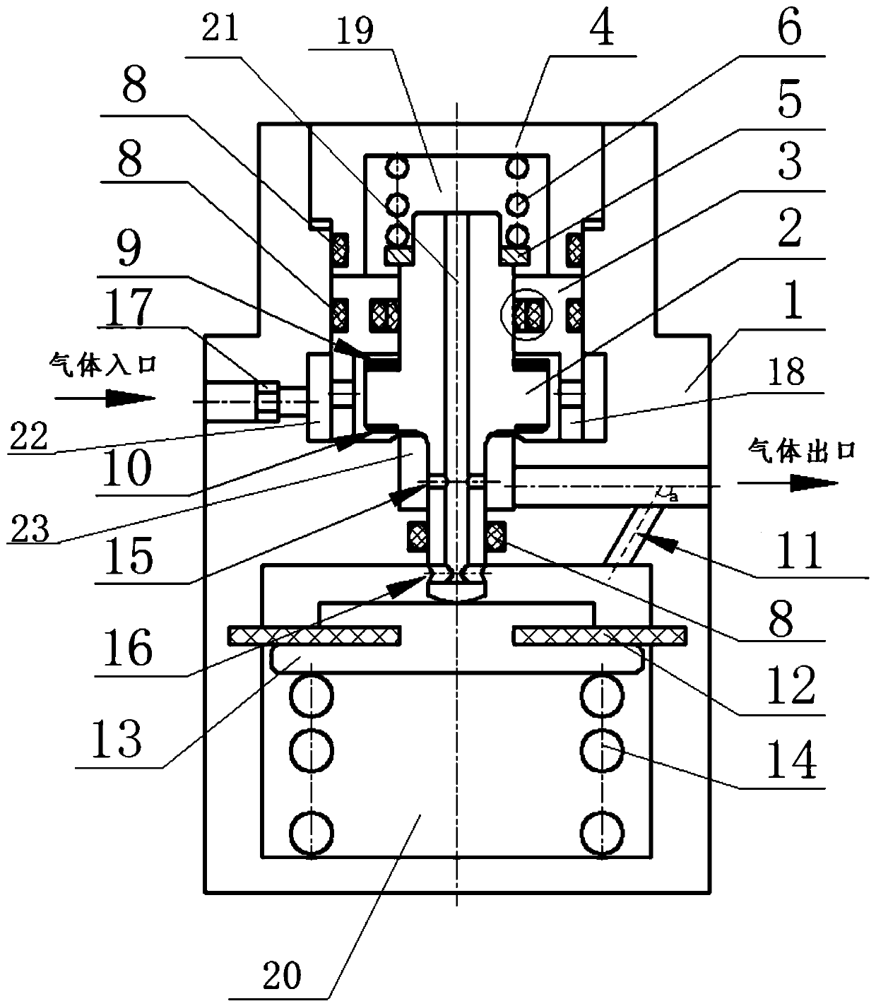 Impact-resistant reverse unloading distribution type high-precision gas pressure reduction device