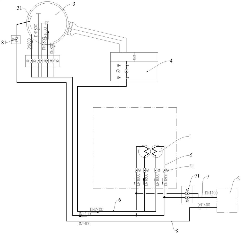 Pipeline arrangement system for extracting waste heat of circulating water of power plant