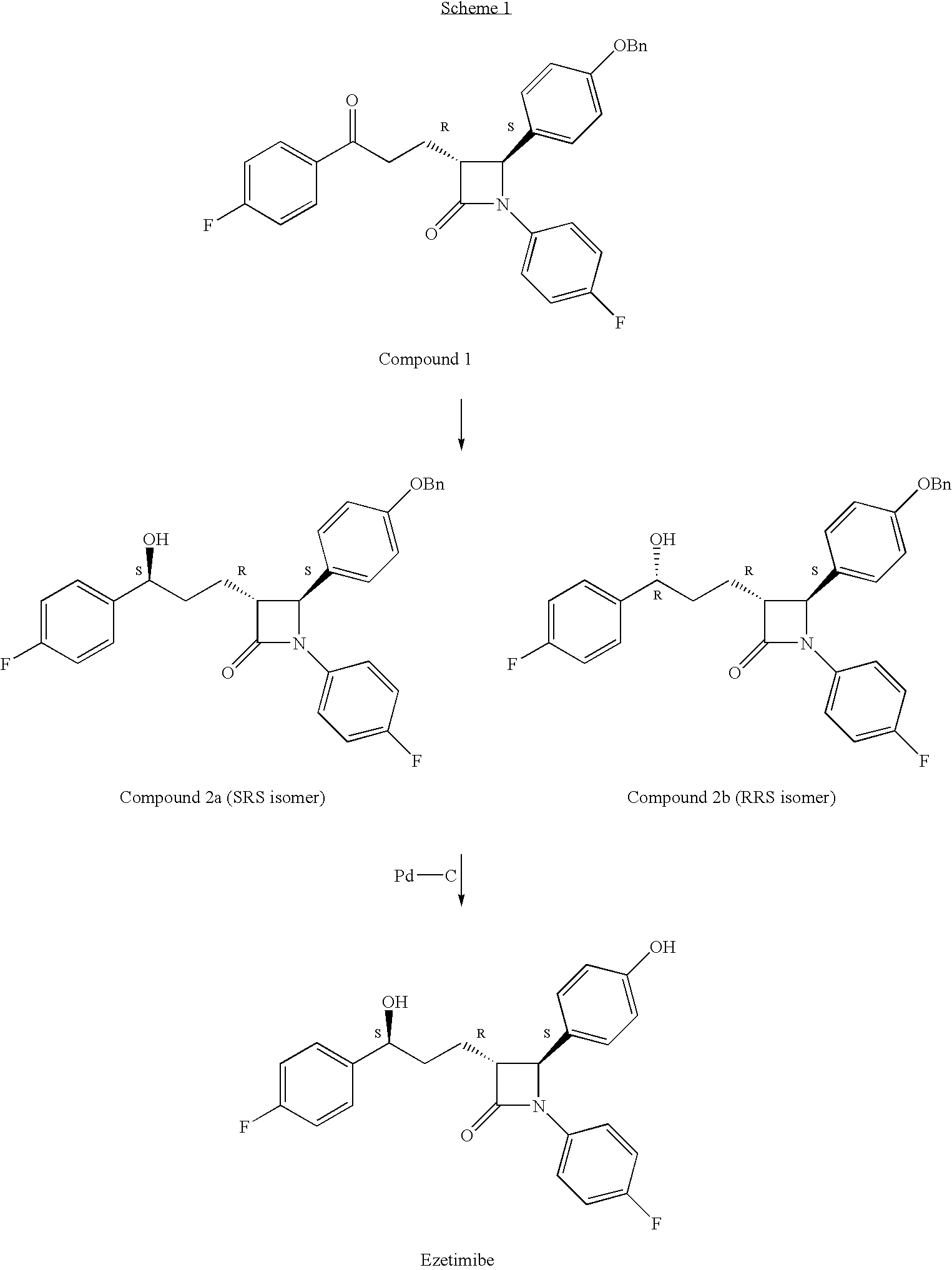 Reduction processes for the preparation of ezetimibe