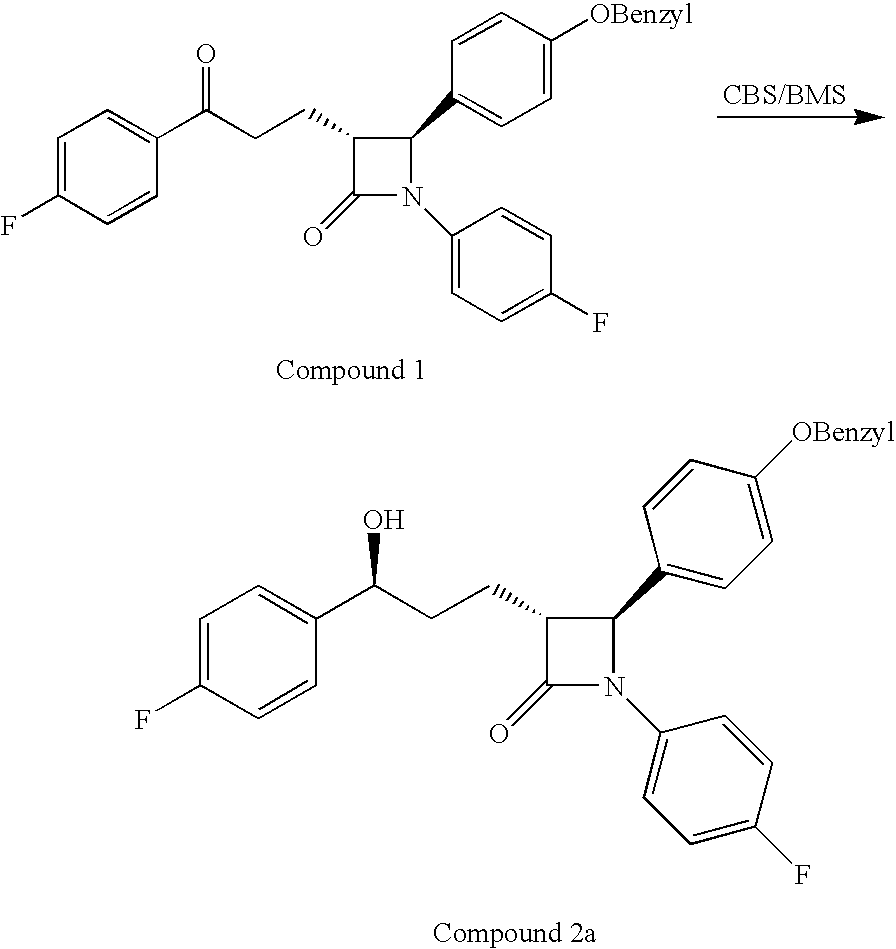 Reduction processes for the preparation of ezetimibe