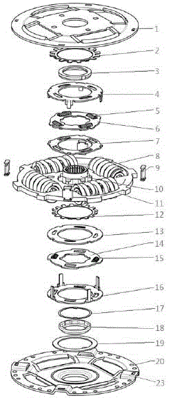 Multistage vibration reduction large-damping automobile clutch driven disc