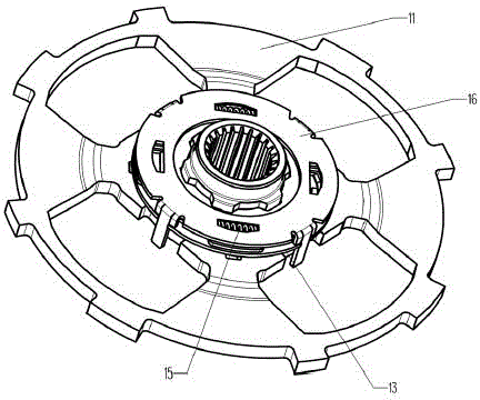 Multistage vibration reduction large-damping automobile clutch driven disc