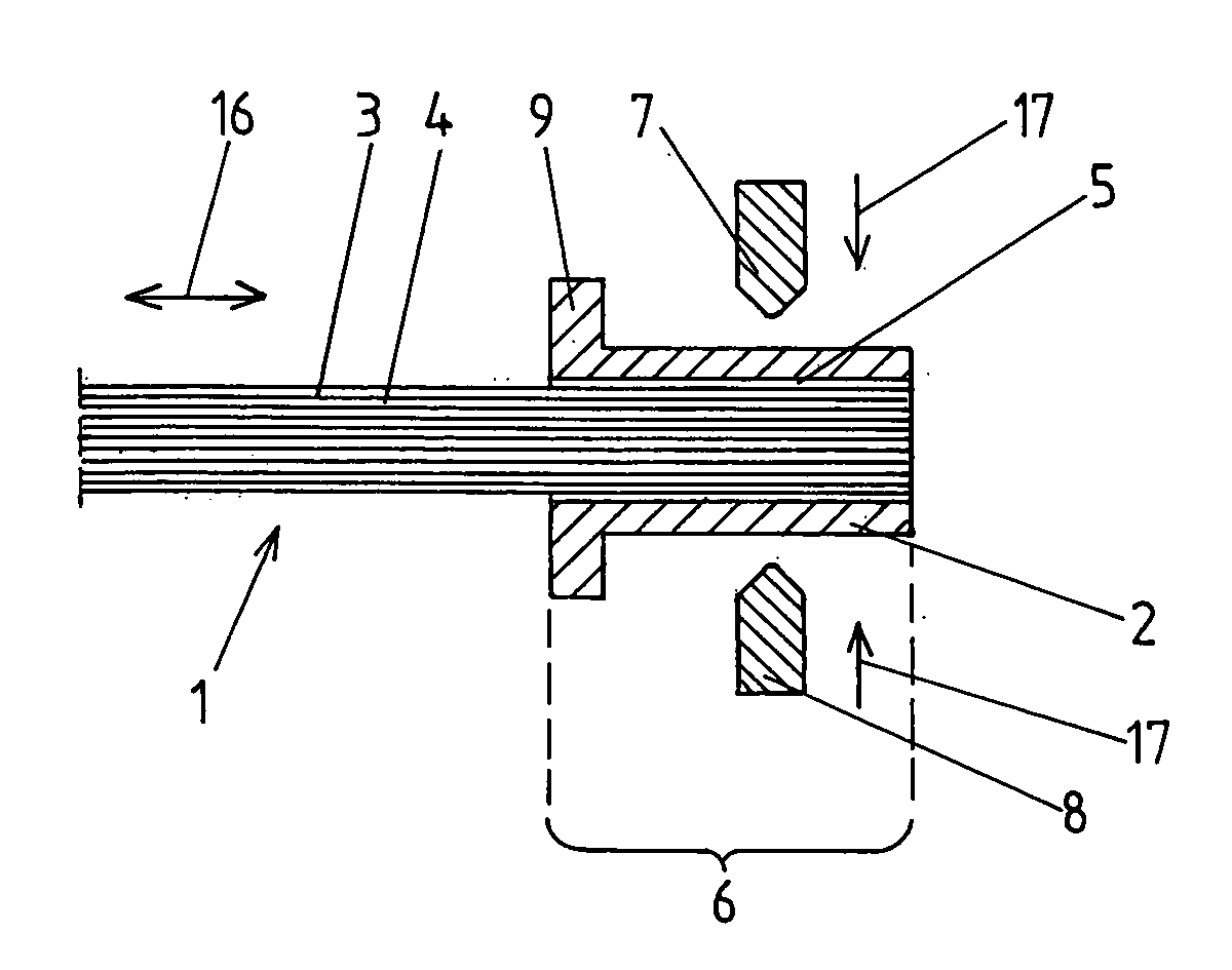 Method for forming a coupling unit on a long composite fibre section