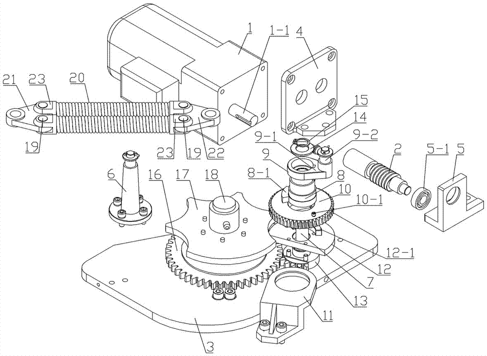 Spring energy storing device