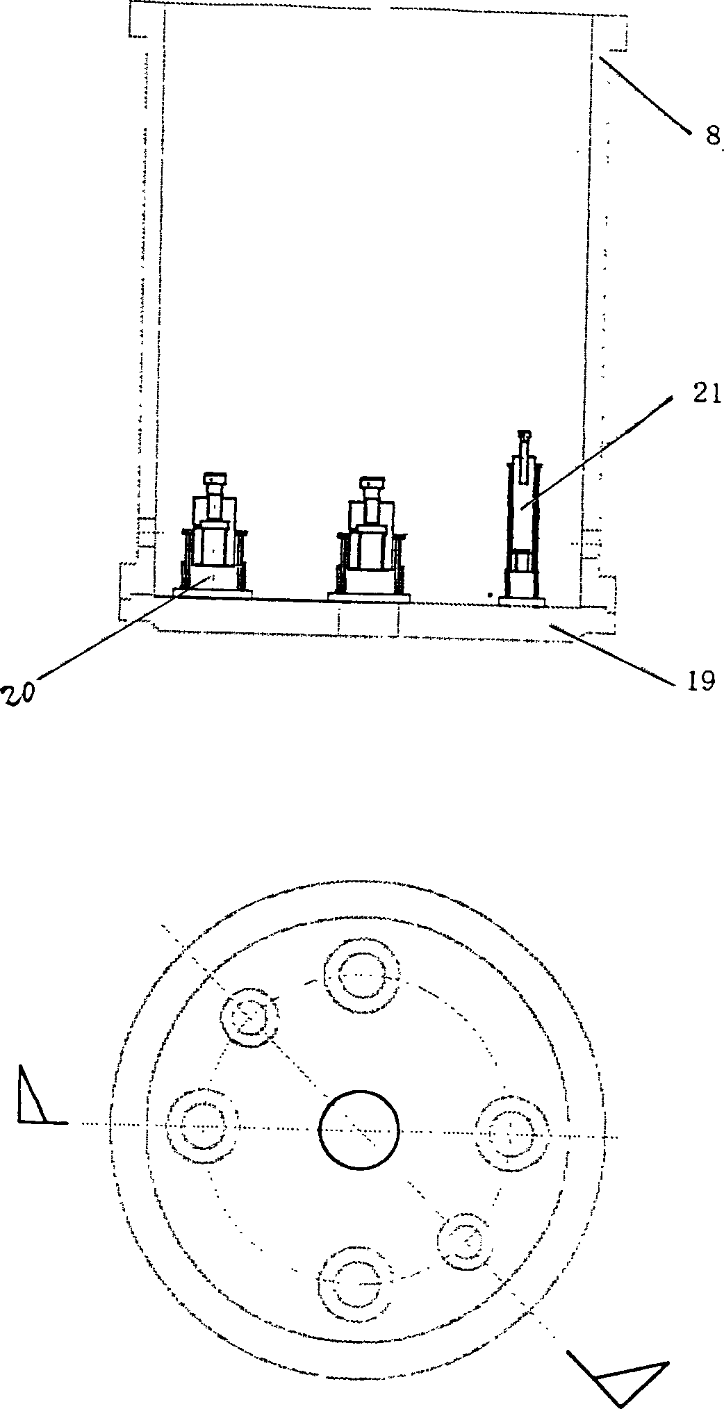 Method of speeding smelting of polycrystalline material and bottom heater for pulling monocrystal