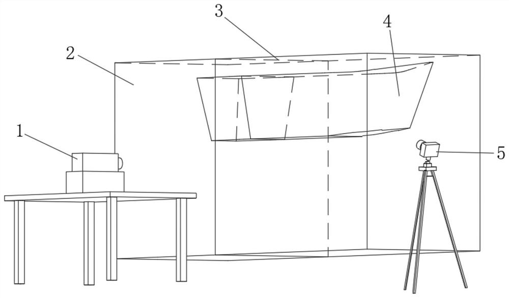 Ship model cross section flow field or bubble field testing method