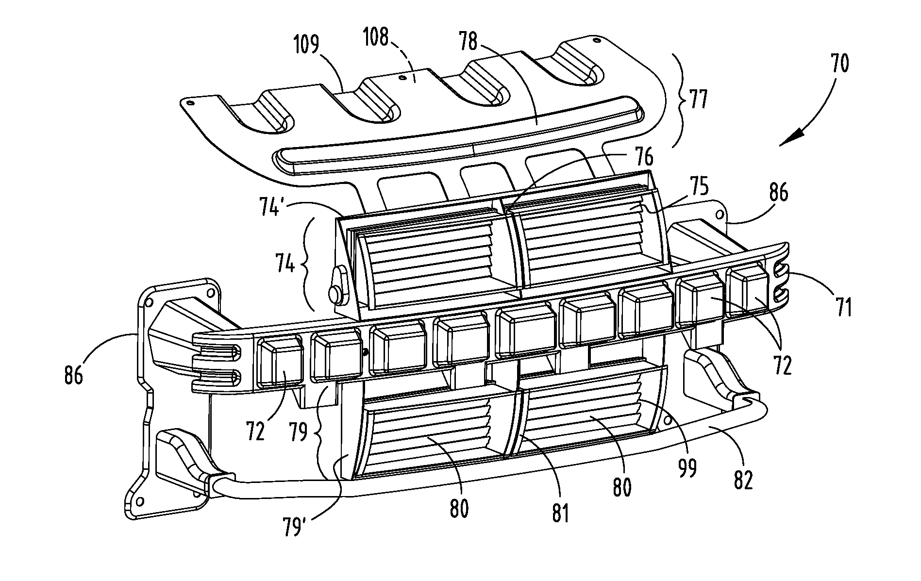 Integrated energy absorber and air flow management structure
