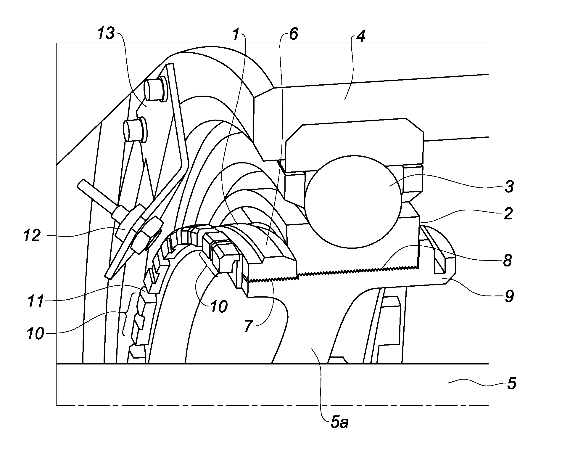 Bearing nut for measuring the rotational speed of a shaft connected to a turbomachine and associated measuring device