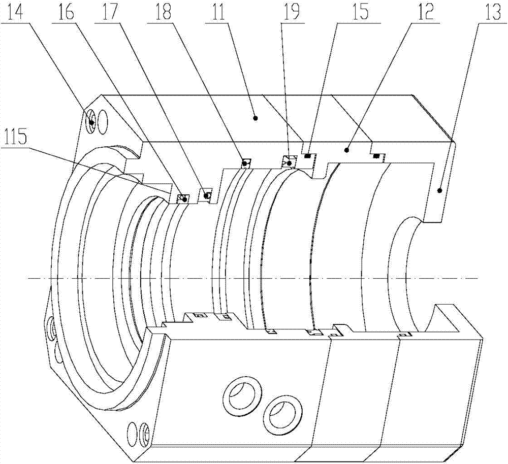 A brake cylinder of a rail vehicle hydraulic brake device