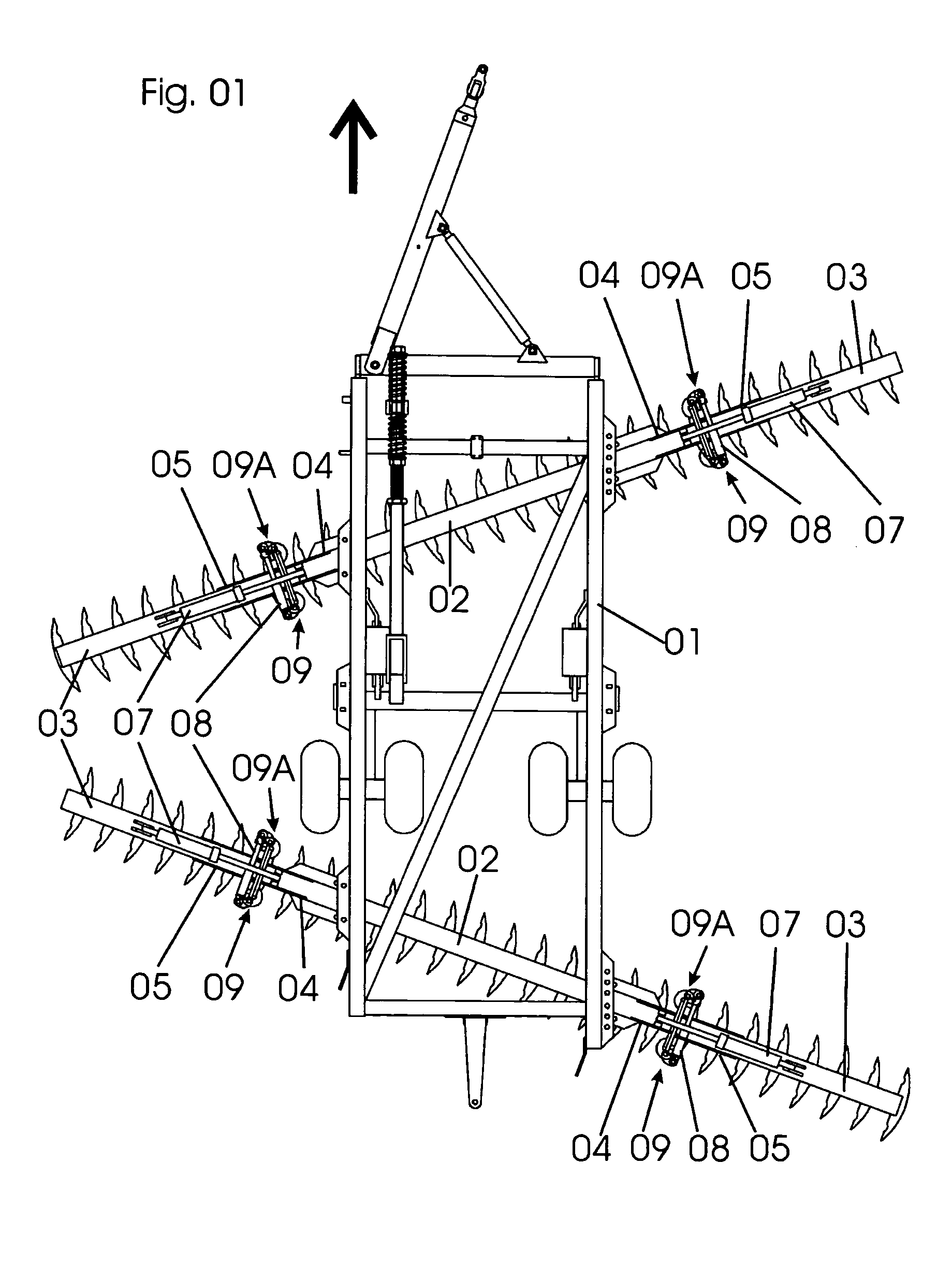 Articulating and locking mechanism for farm implement chassis