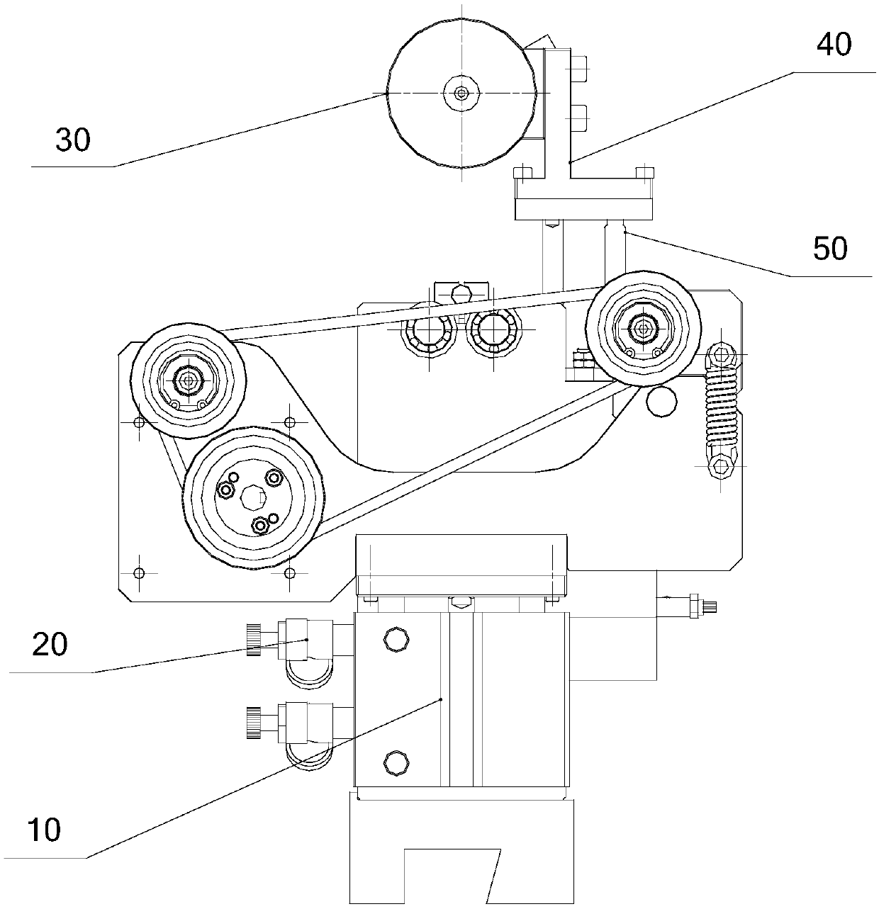 Straightening machine and its drive device with friction