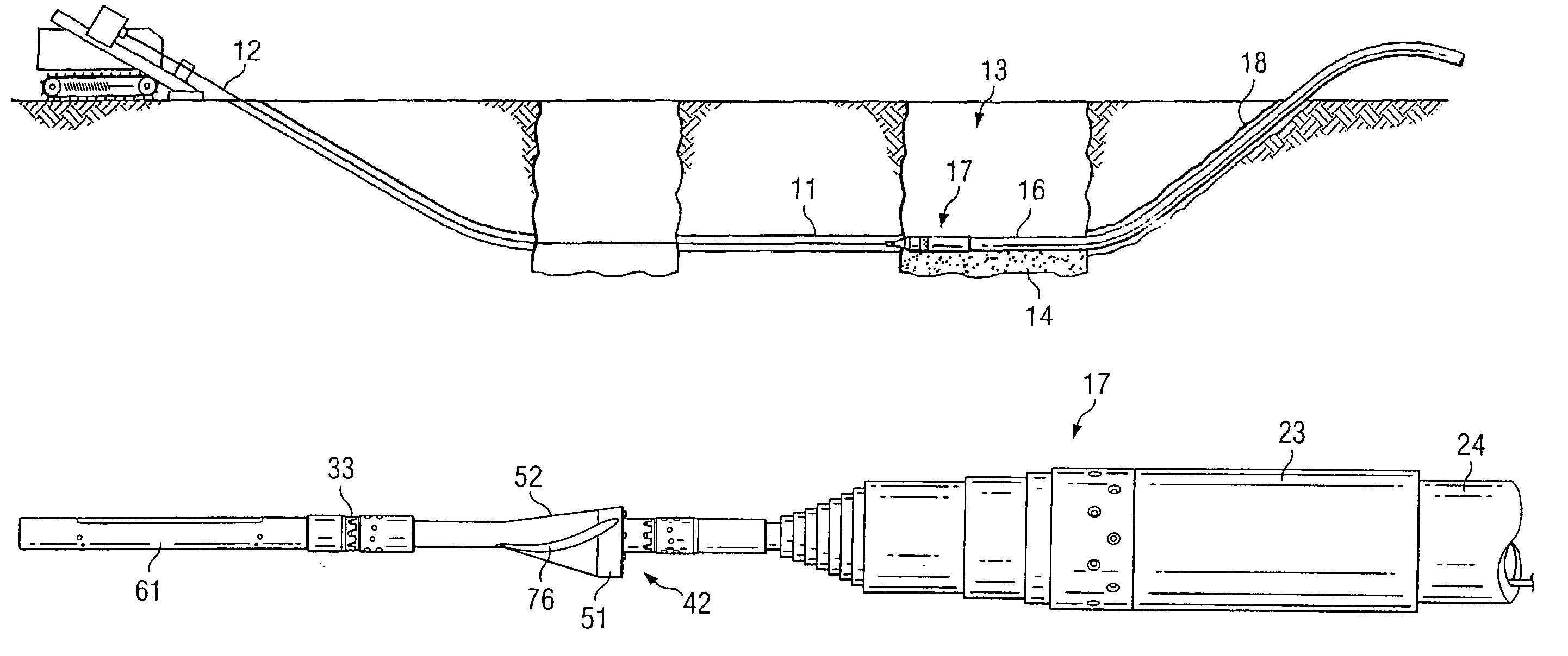 Method and apparatus for on-grade boring