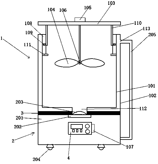 Temperature control device of vacuum stirrer