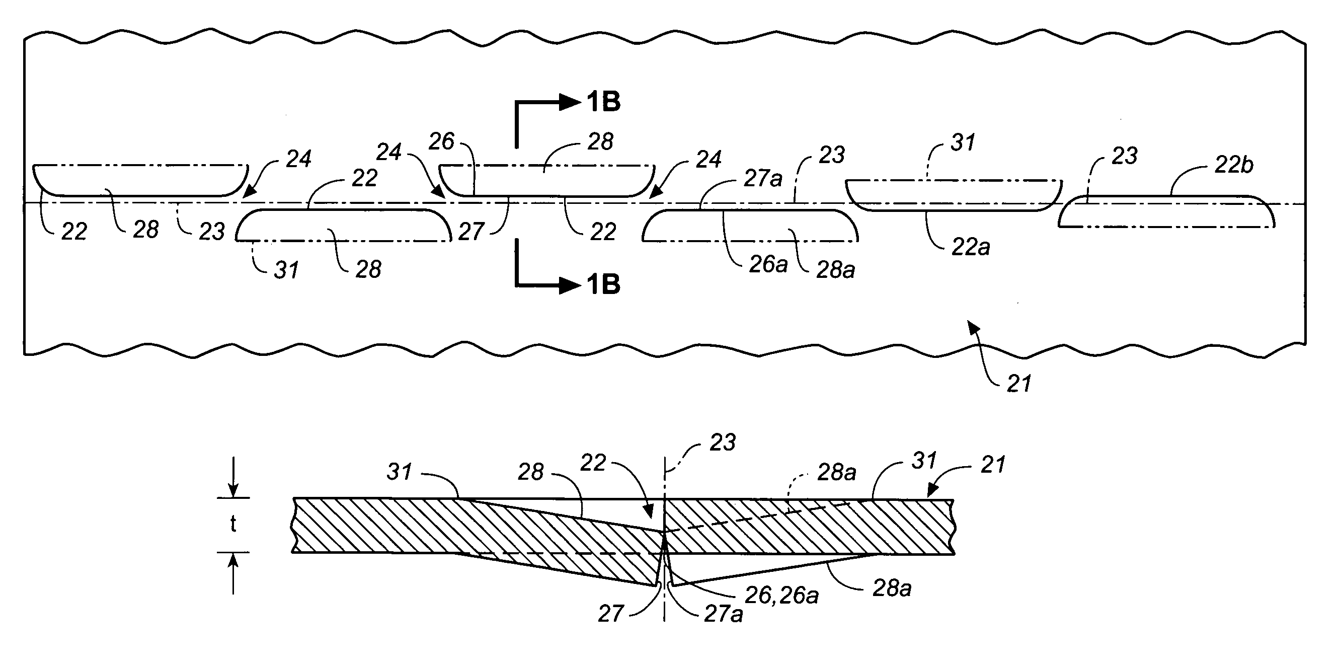 Method for forming sheet material with bend controlling displacements