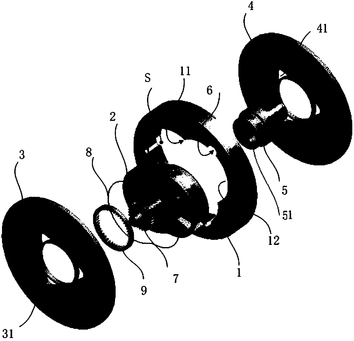 Combustion chamber structure of cycloid rotor engine and cycloid rotor engine