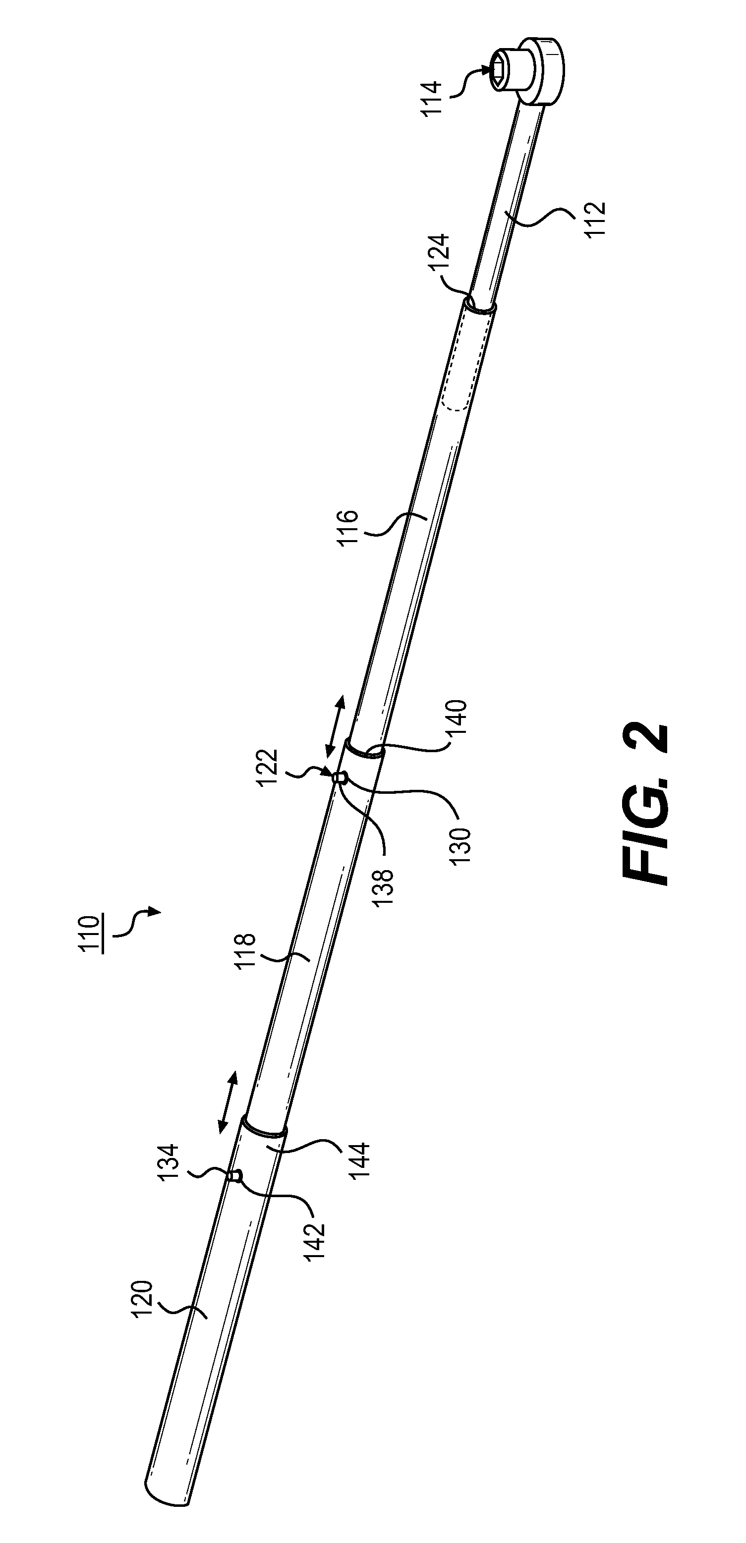 Telescopic extension device for a handle of a wrench
