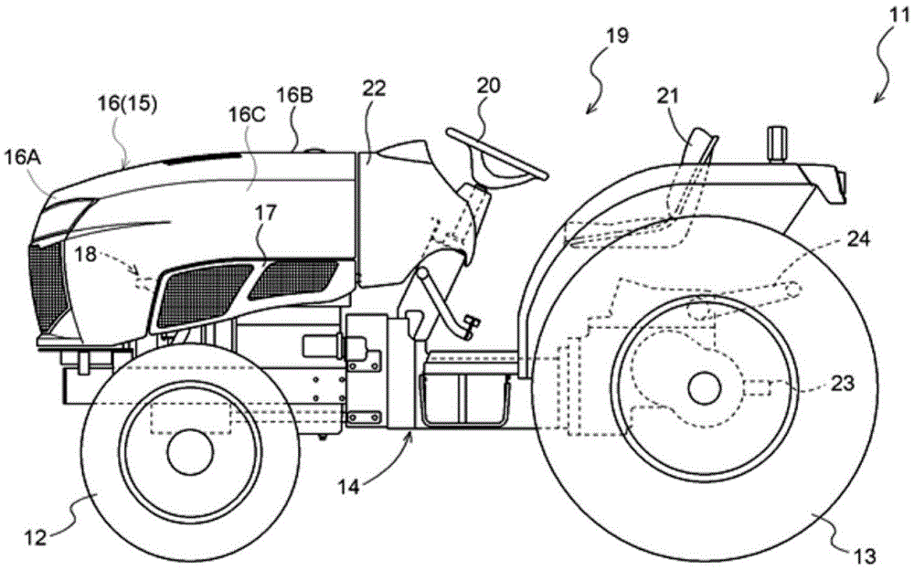 Cover Installation Structure Of Working Vehicle And Air Exhausting Device Of The Working Vehicle