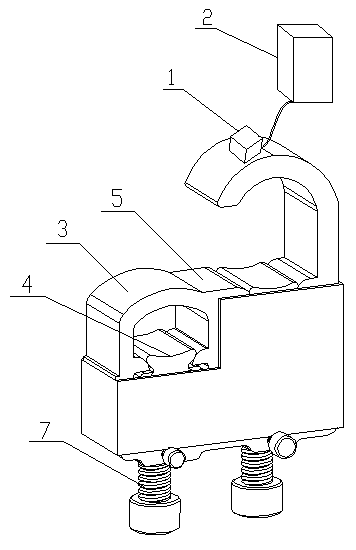 Cable clip with electric remote transmission cable contact state monitoring device