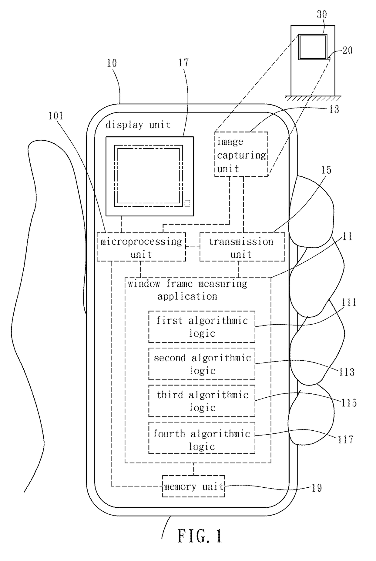 Window frame measuring method