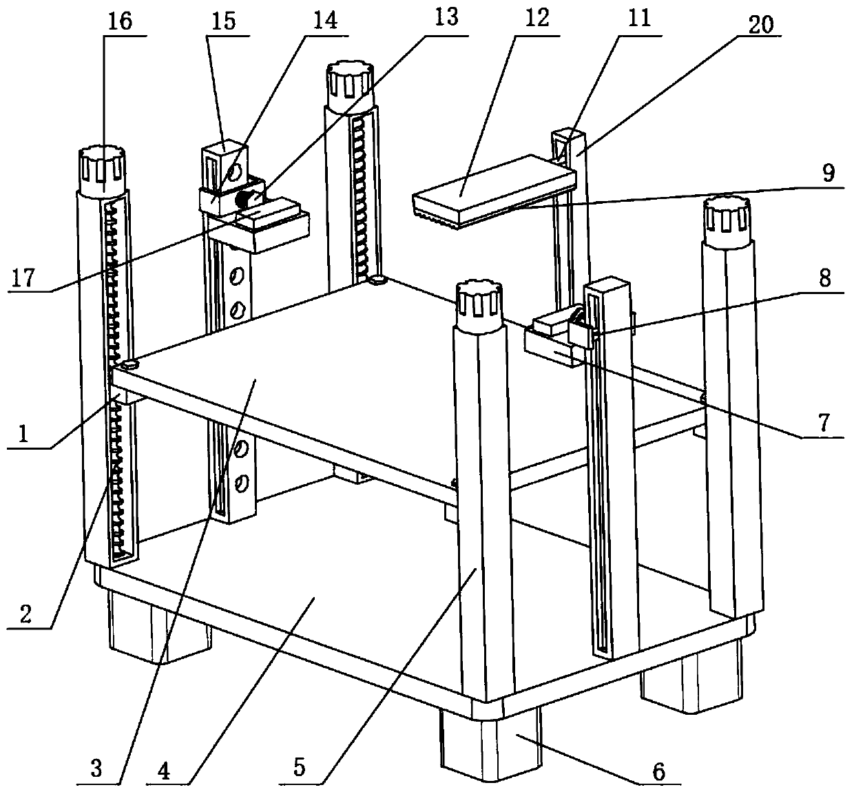 Construction equipment supporting platform for building construction