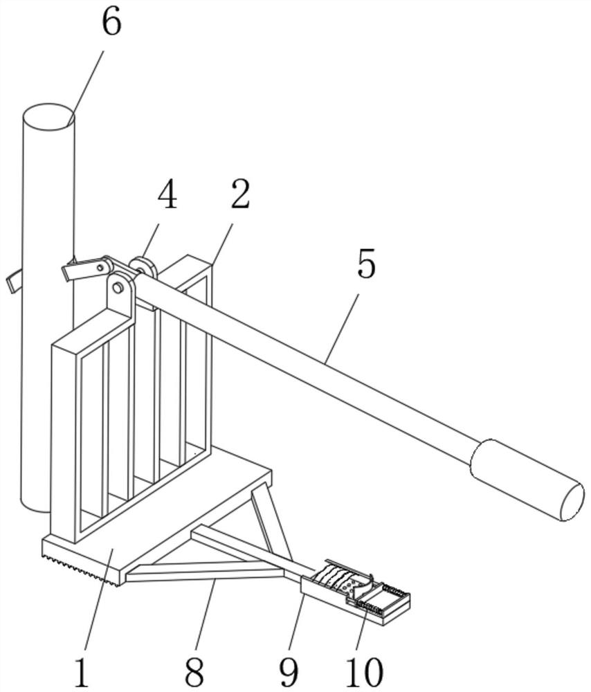 Manual forestry waste fence pulling-up device