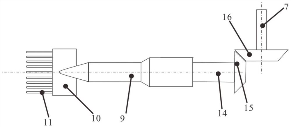 Rotary harrow total pressure test system and test method suitable for aircraft air inlet channel