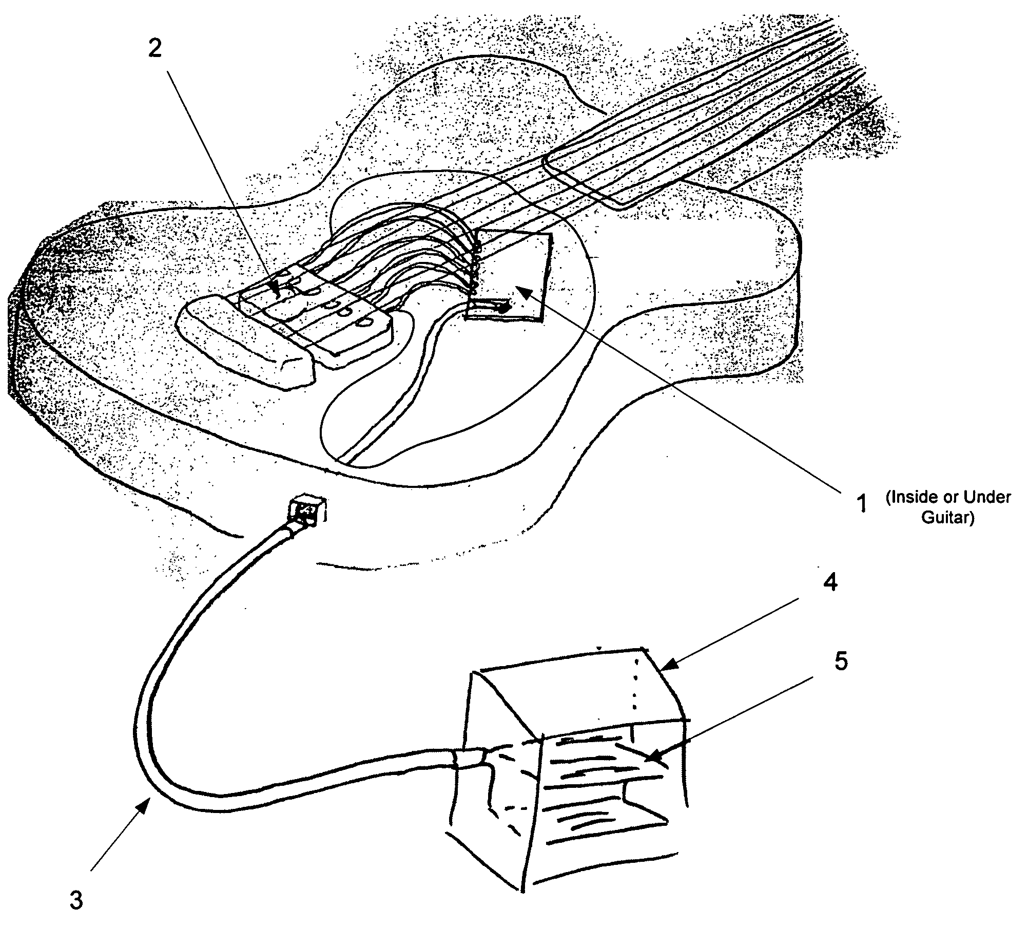 System for digitally transmitting audio data from individual electric guitar strings