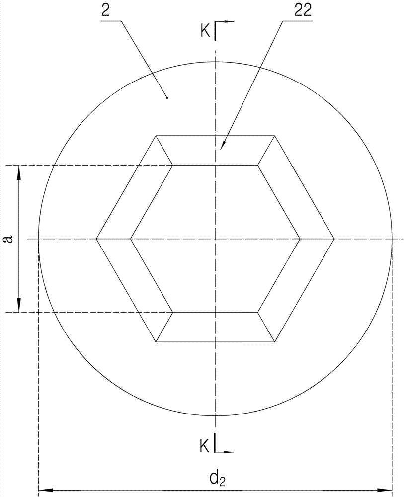 A regular hexagonal drawing die