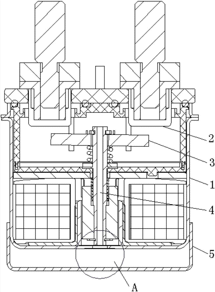 Direct current contactor with pressure release protection mechanism