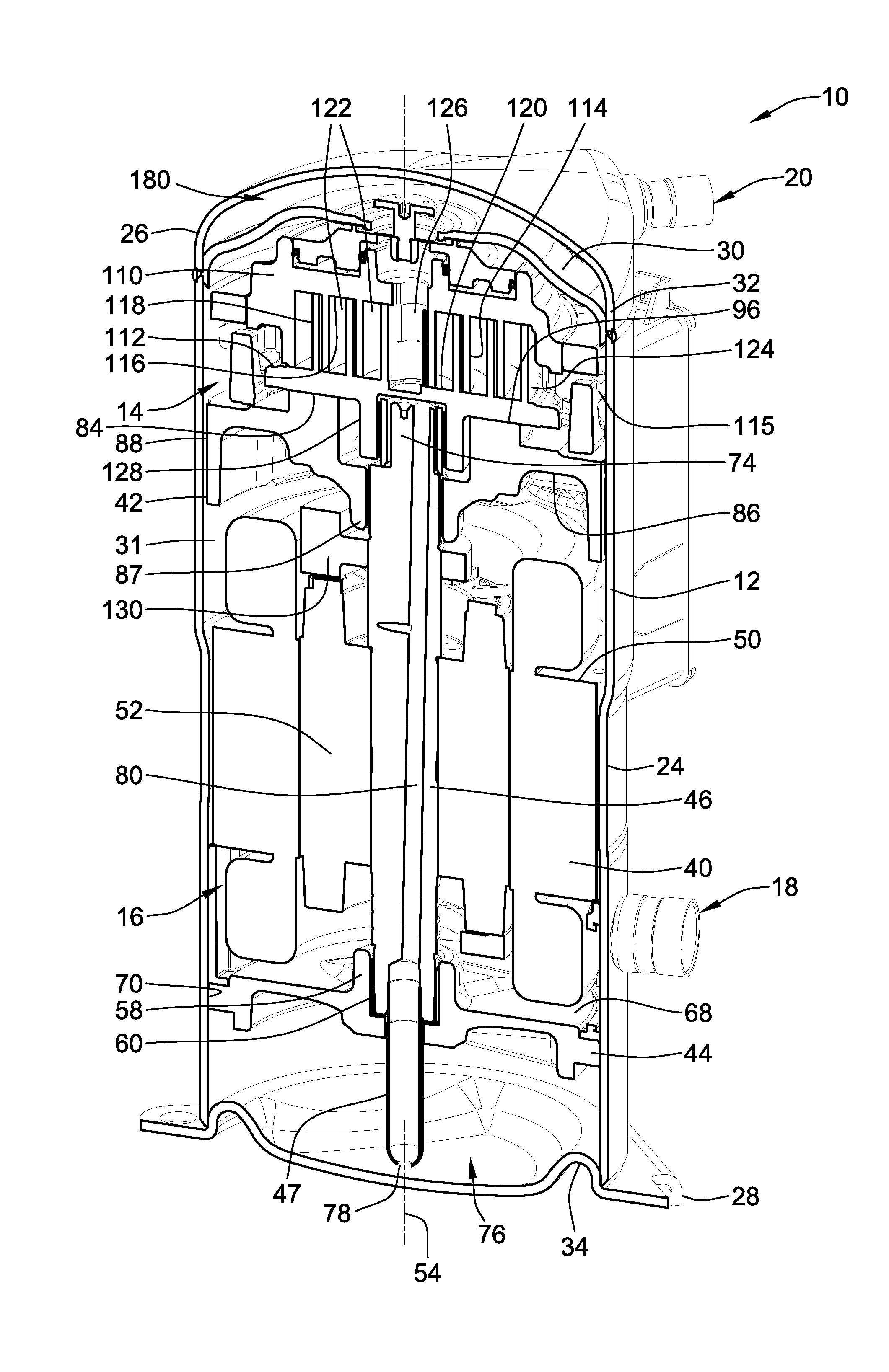 Scroll compressor with captured thrust washer
