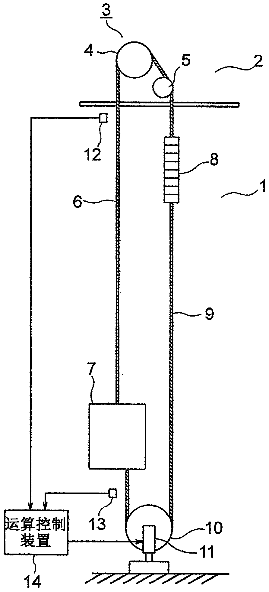 Elevator apparatus and rope sway suppressing method therefor