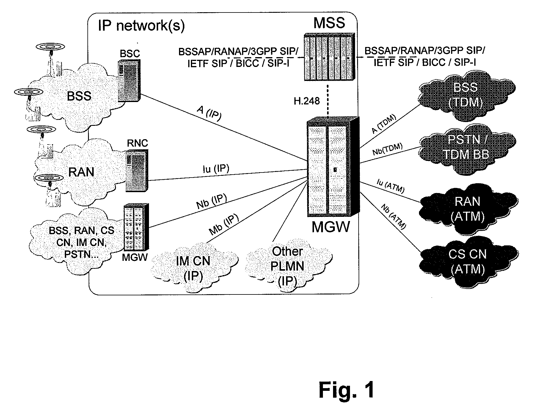Different IP interfaces in a communication network system