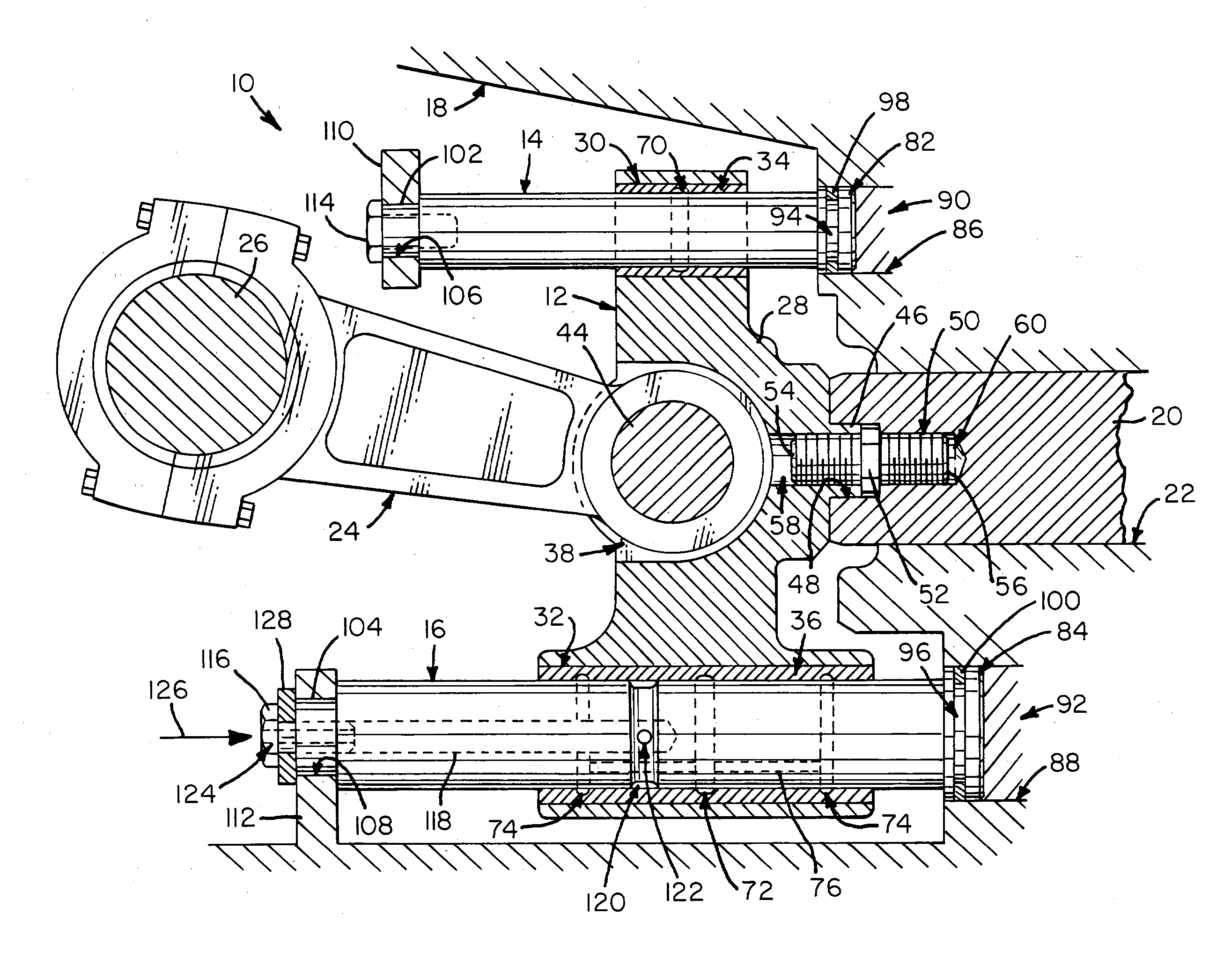 Rod-guided crosshead assembly