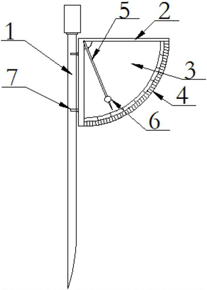 Protractor matched with puncture needle
