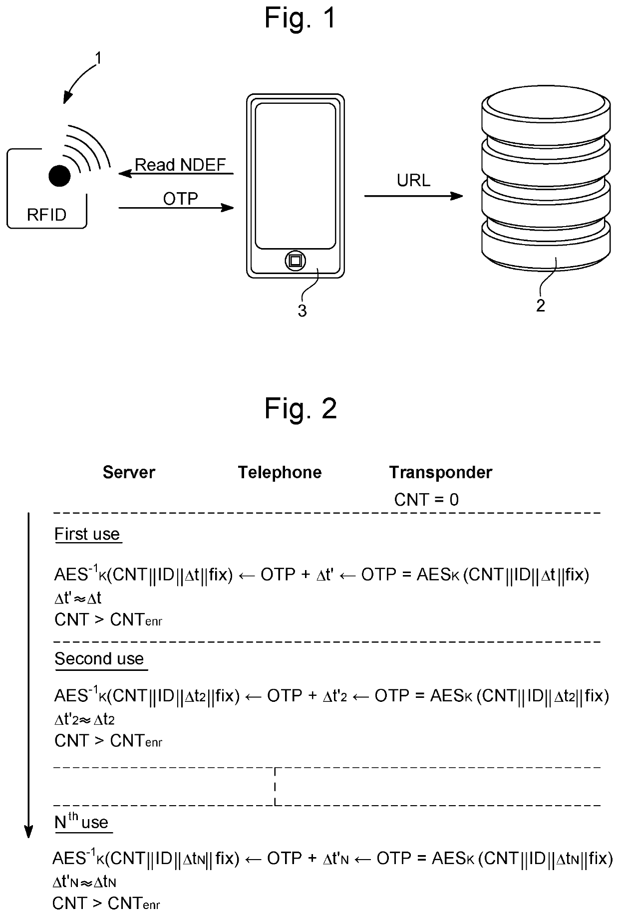 Method of securely authenticating a transponder in communication with a server