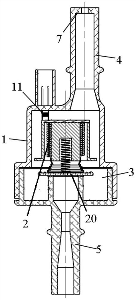 Carbon tank electromagnetic valve and pipeline system for eliminating airflow pulsation and noise in vehicle