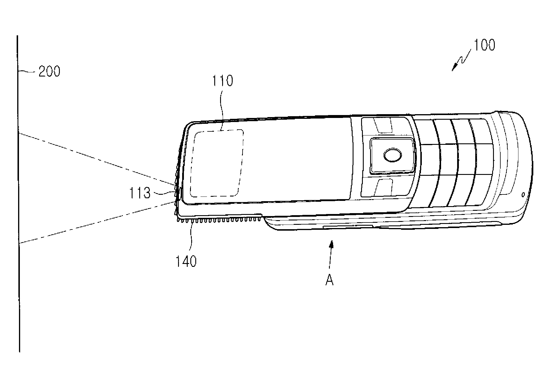 Mobile communication terminal having projector