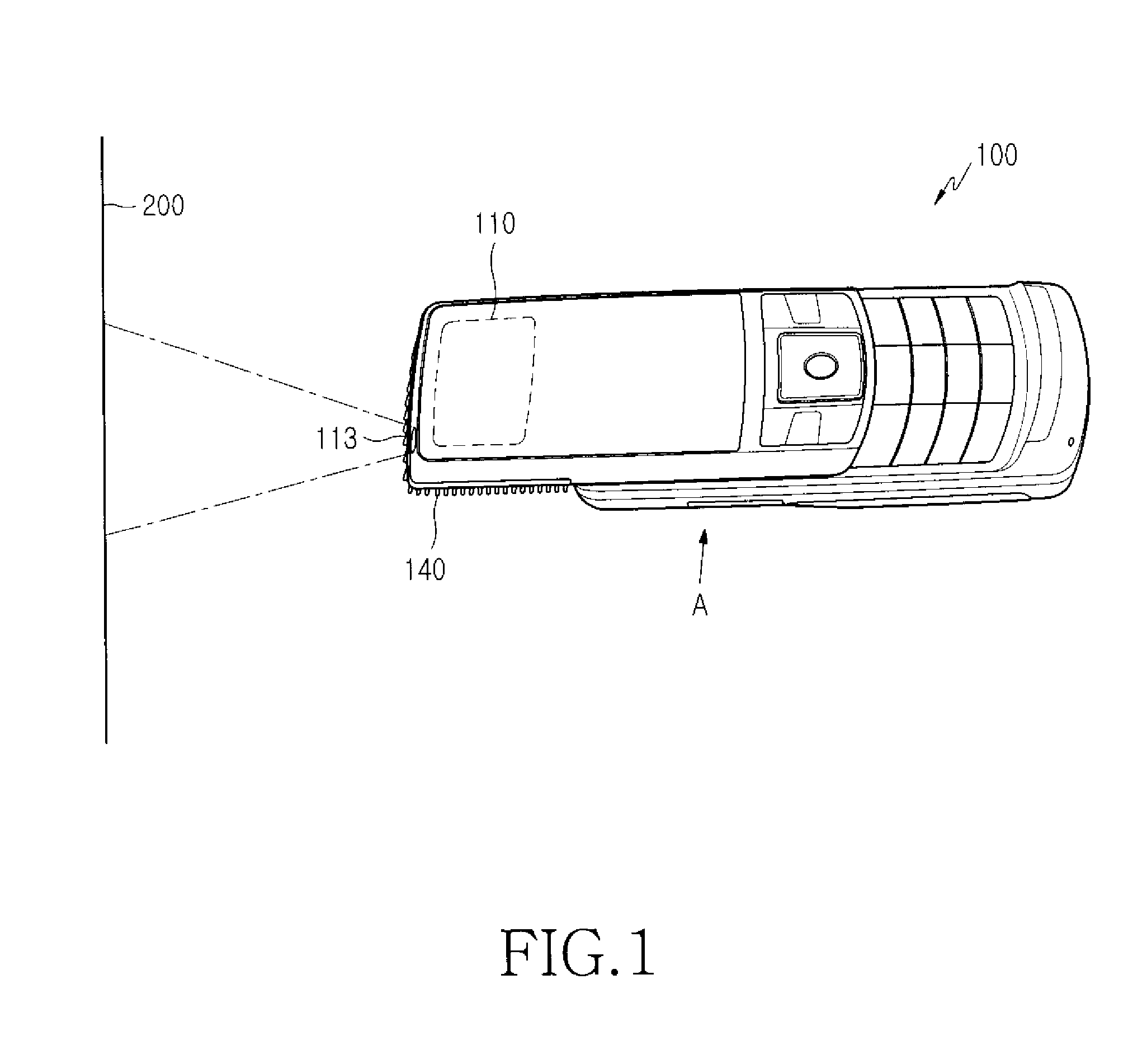 Mobile communication terminal having projector