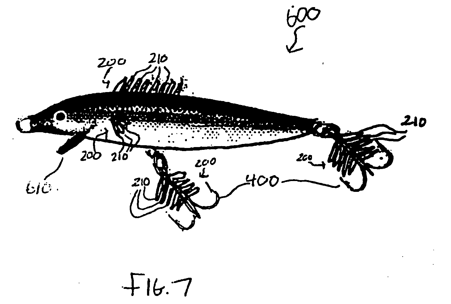 Fishing lure including looped fiber-based materials