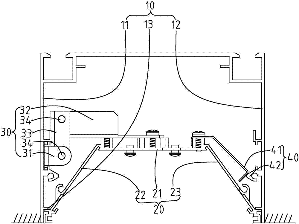 Overturning type mounting structure of LED stripe-type lamp