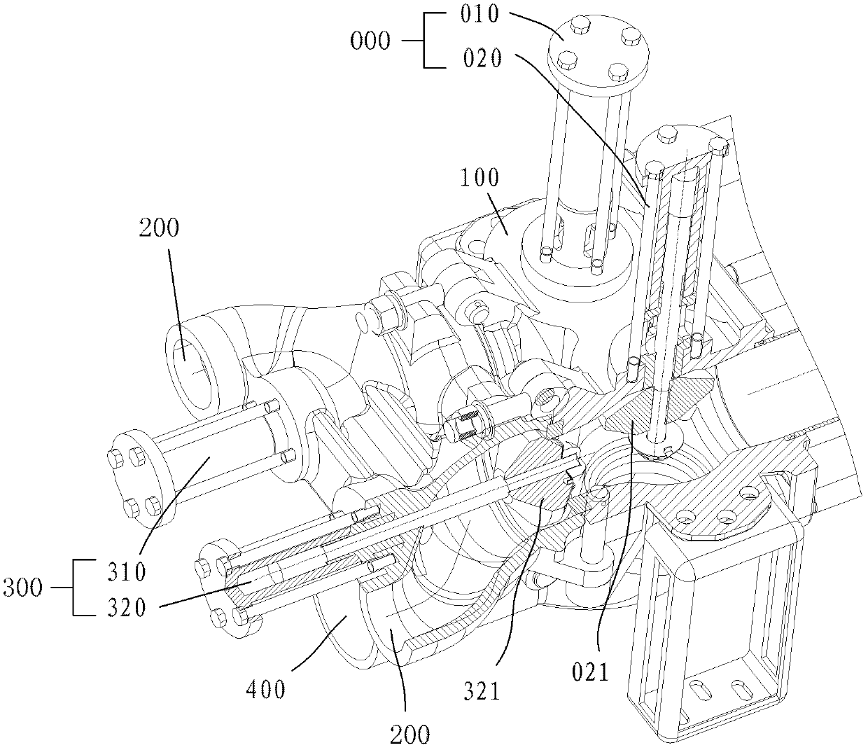 Distribution valve for pumping system, pumping system and engineering machinery