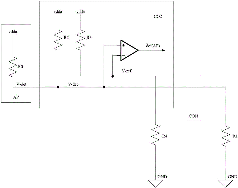 Detection circuit of video transmission cable and video output chip