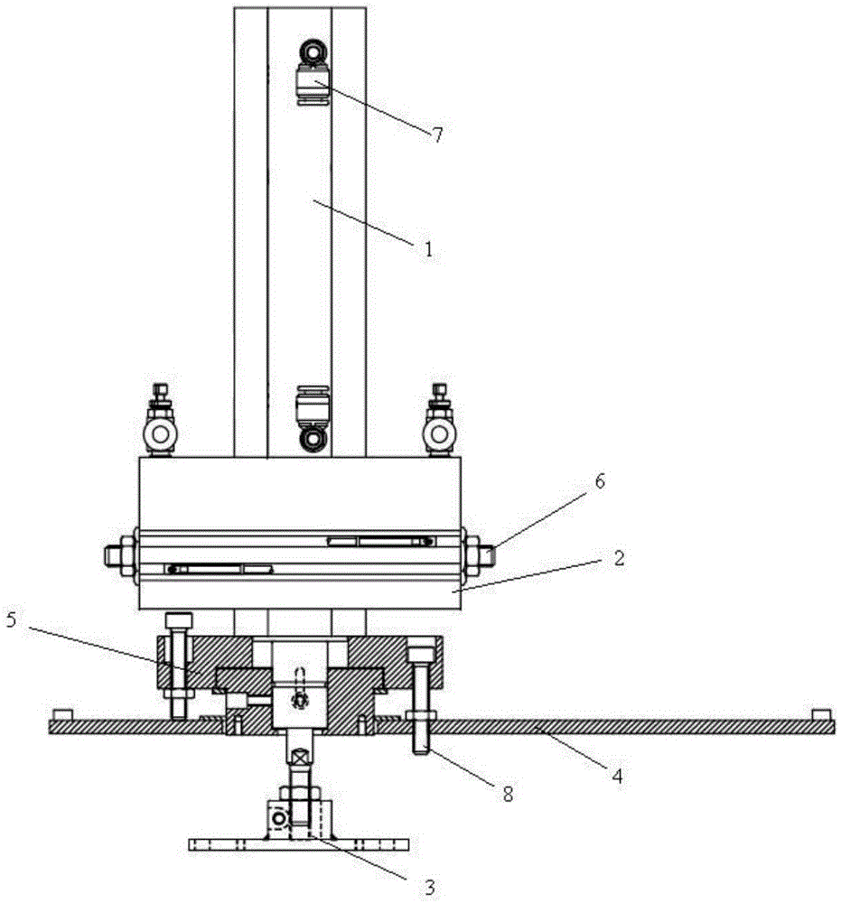 Vertical push structure for thinning machine