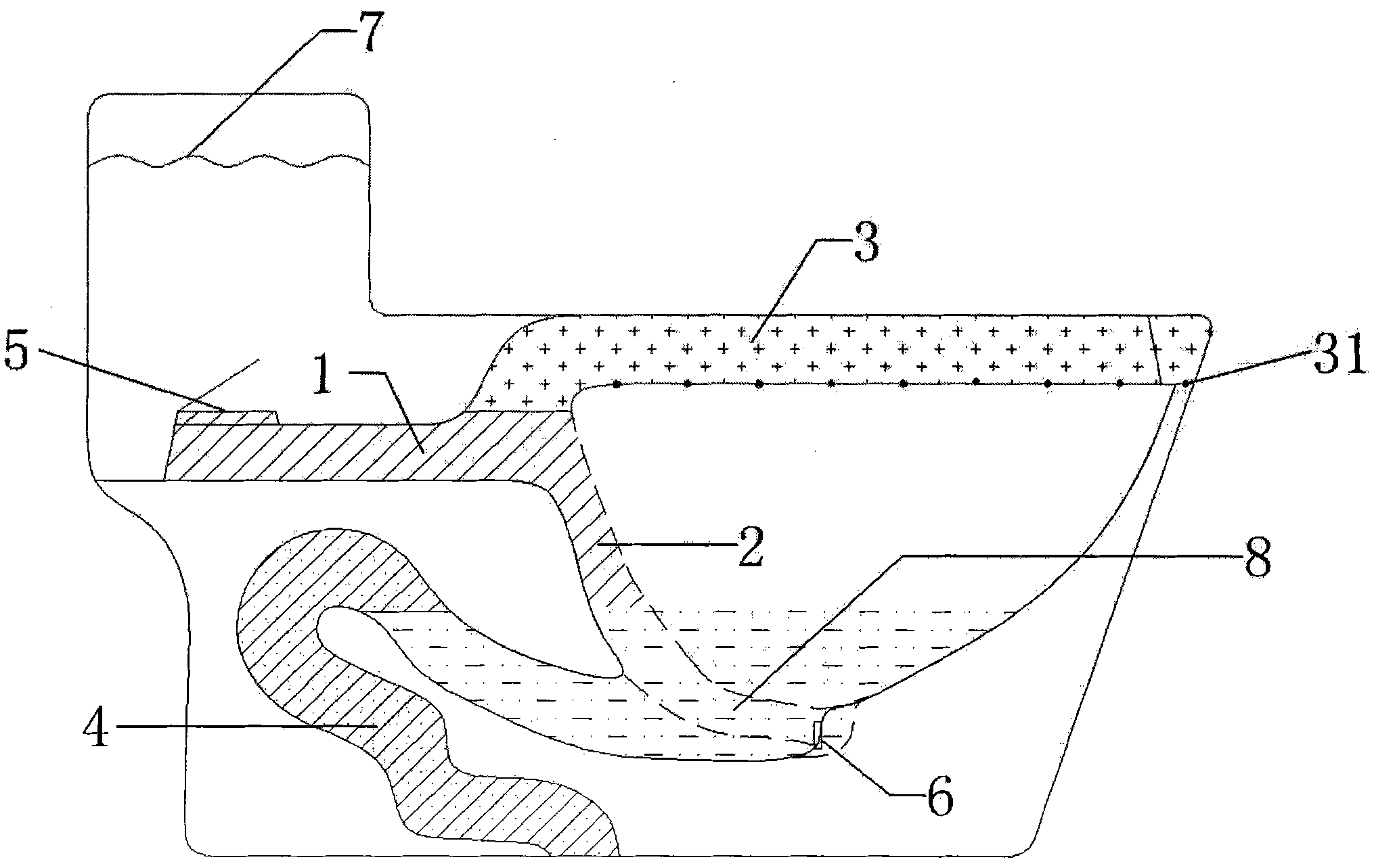 Flip siphon-type pedestal pan