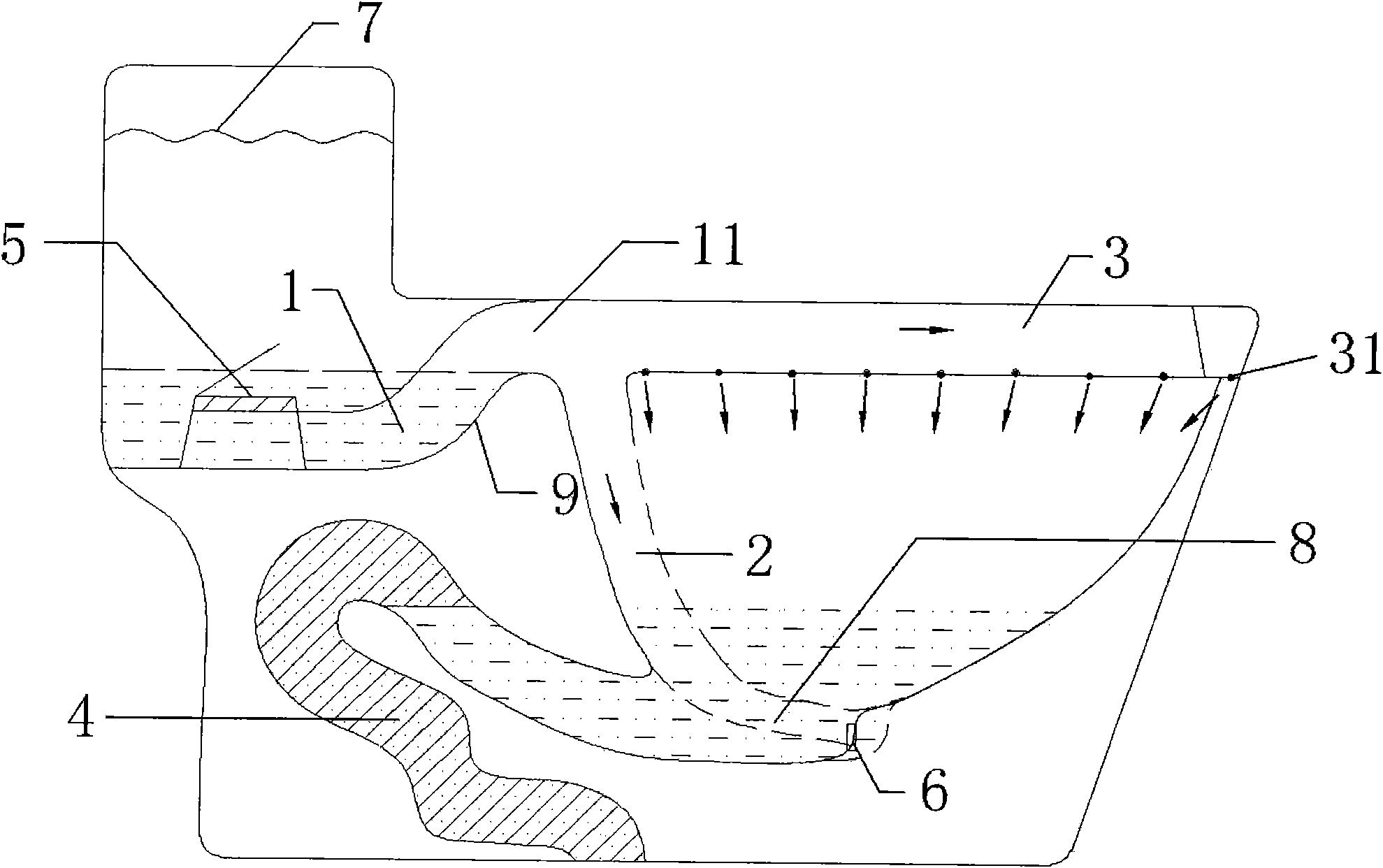 Flip siphon-type pedestal pan