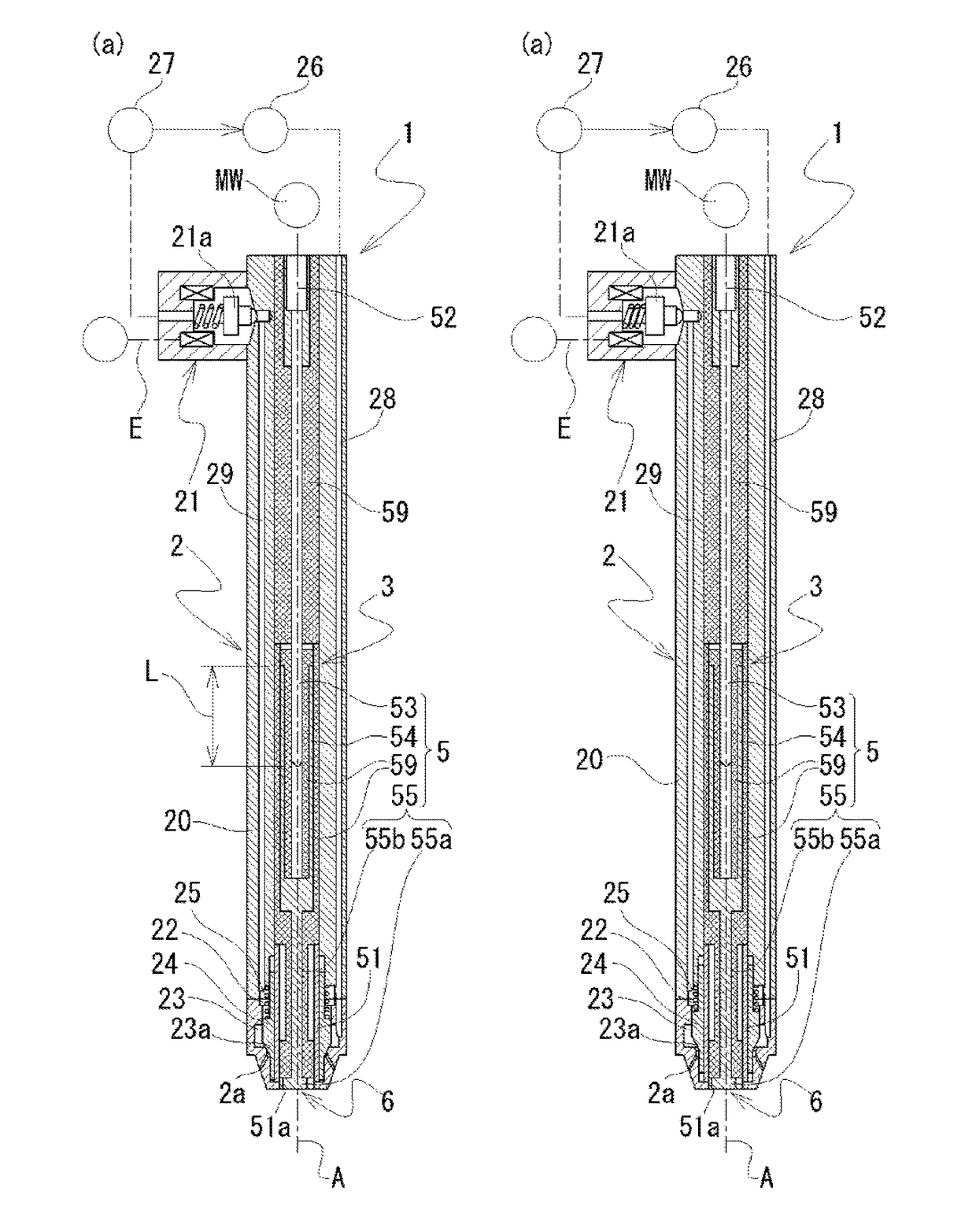 Injector having in-built ignition system