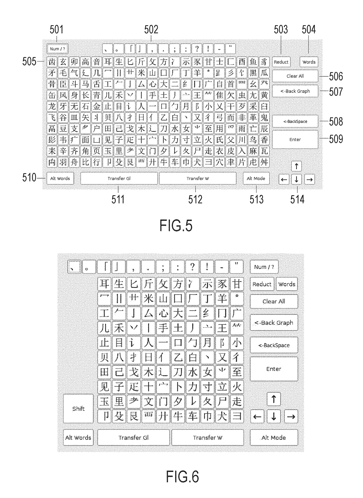 Method, system and keyboard for input of characters