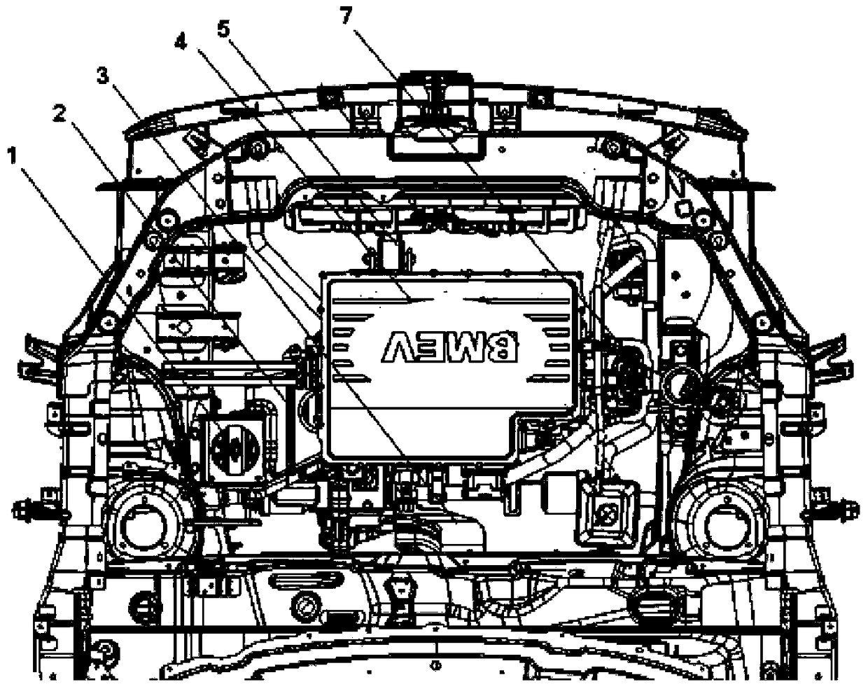A powertrain layout form of an electric vehicle
