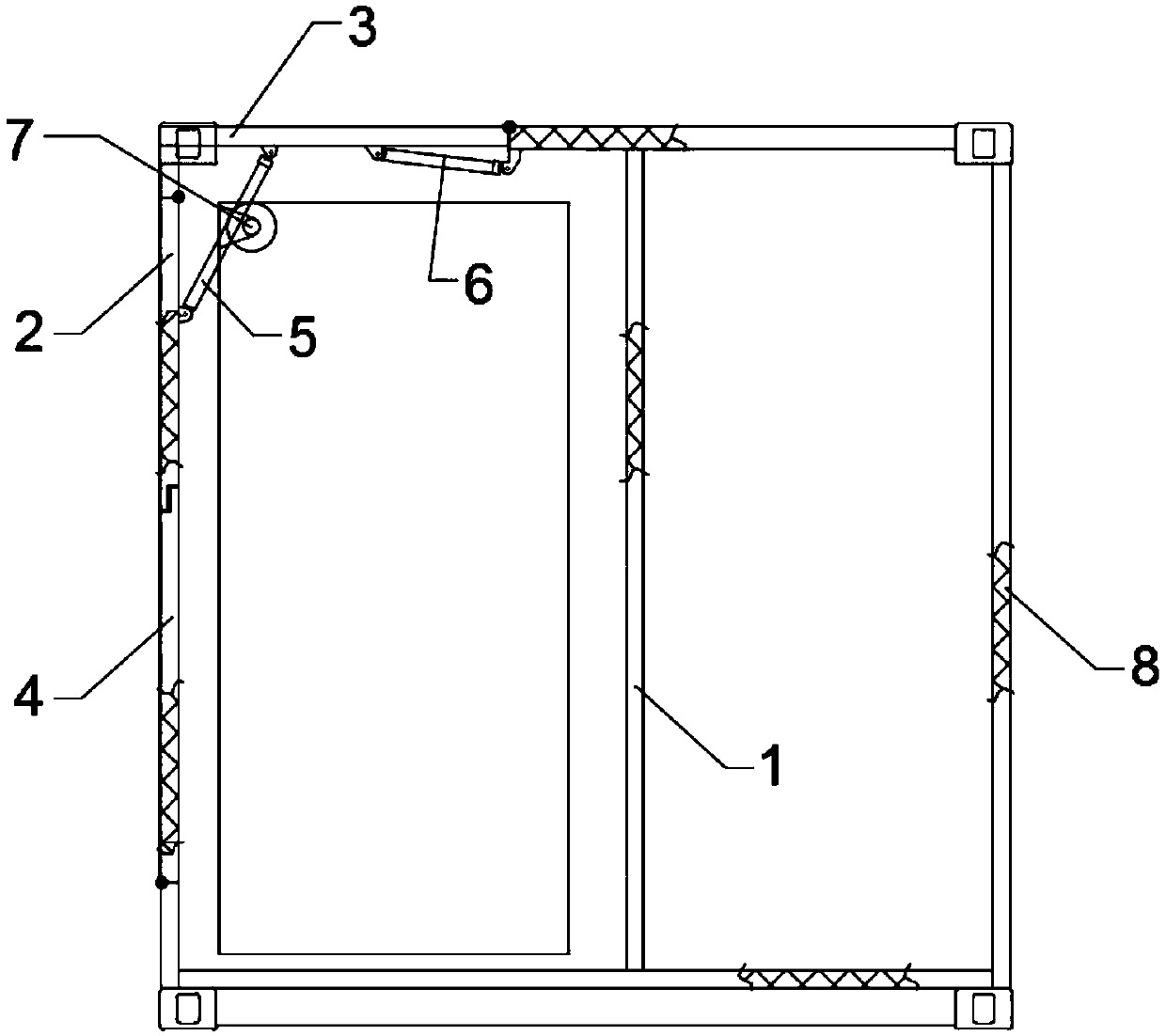 Wing-spreading shelter and its unfolding and withdrawing method